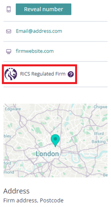RICS Regulated Firm highlighted on an office page